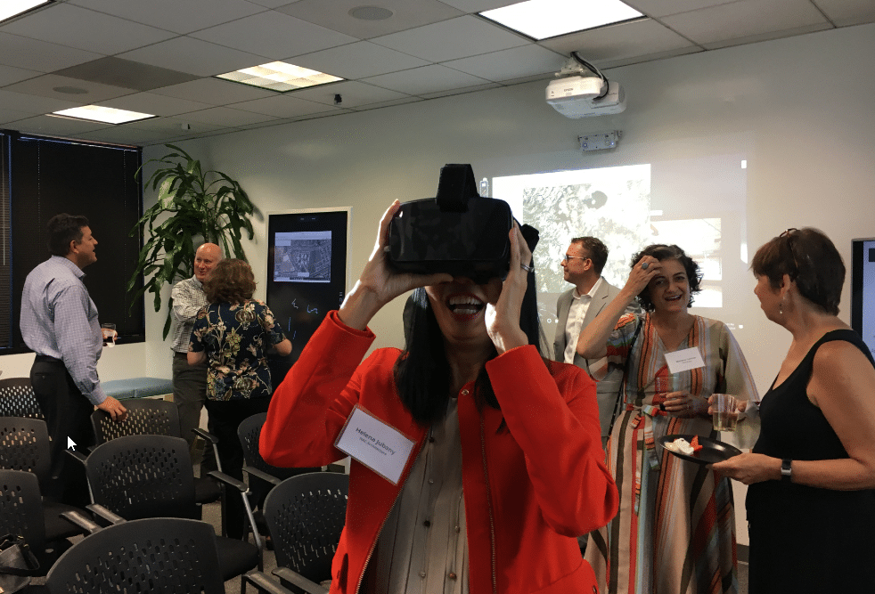 Helene Jubany from NAC tries out VR during the hands-on portion of the event
